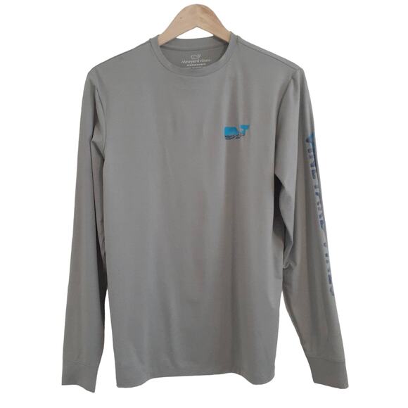 Vineyard Vines mens long sleeve performance tee XS gray t-shirt - Picture 1 of 6